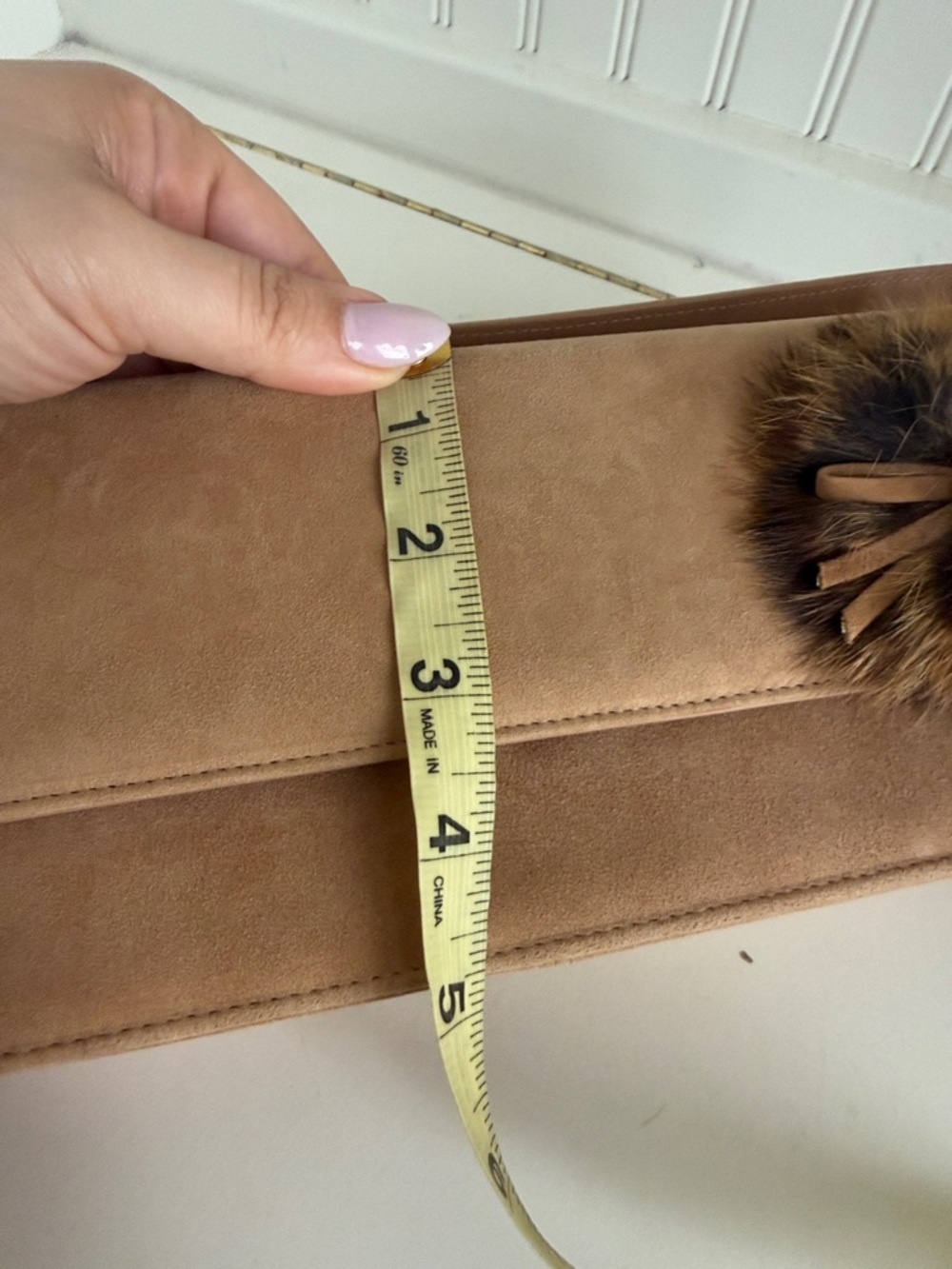 Stuart Weitzman Brown Suede Shoulder Bag - Picture 8 of 9